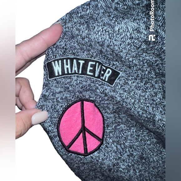 Torrid Marled Knit Patch Sweater Pullover In Black Gray Size 3X - Picture 6 of 8